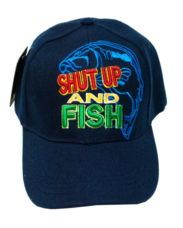 "SHUT UP AND FISH" Casual Baseball Caps