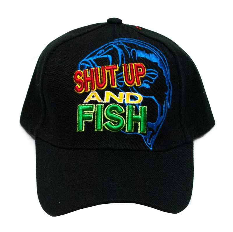 "SHUT UP AND FISH" Casual Baseball Caps