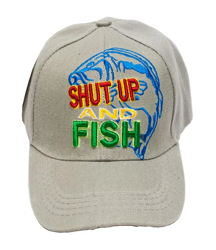 "SHUT UP AND FISH" Casual Baseball Caps