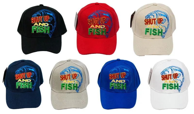 "SHUT UP AND FISH" Casual Baseball Caps