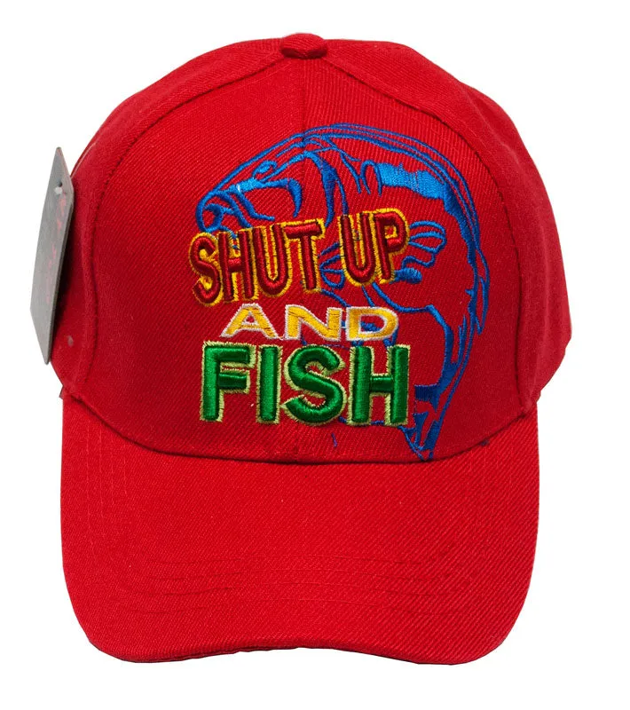 "SHUT UP AND FISH" Casual Baseball Caps