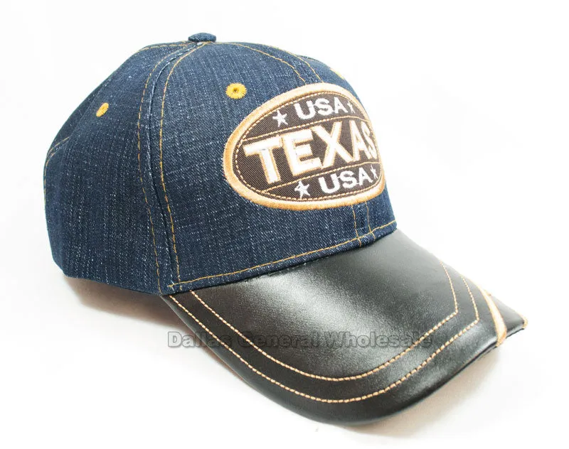 "TX,USA" Adults Casual Denim Caps Wholesale