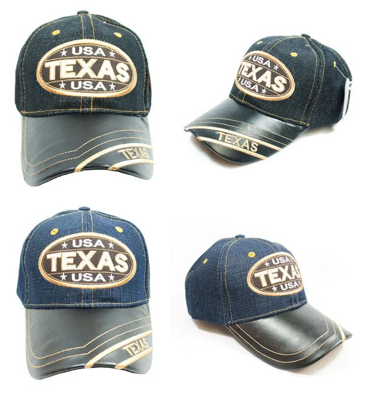 "TX,USA" Adults Casual Denim Caps Wholesale