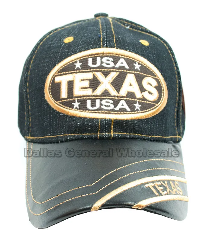 "TX,USA" Adults Casual Denim Caps Wholesale