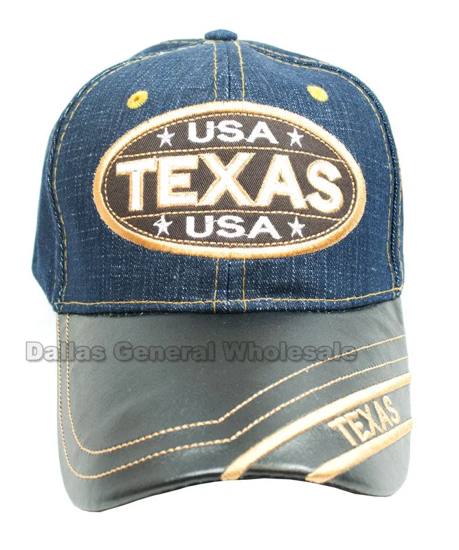 "TX,USA" Adults Casual Denim Caps Wholesale