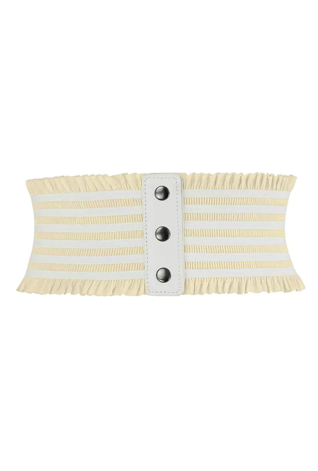 Ruffled Elastic Corset Belt Cream