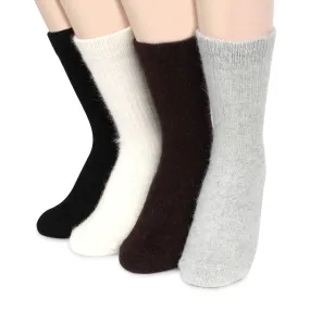 Soft Angora Crew Socks (4 pairs) TD14