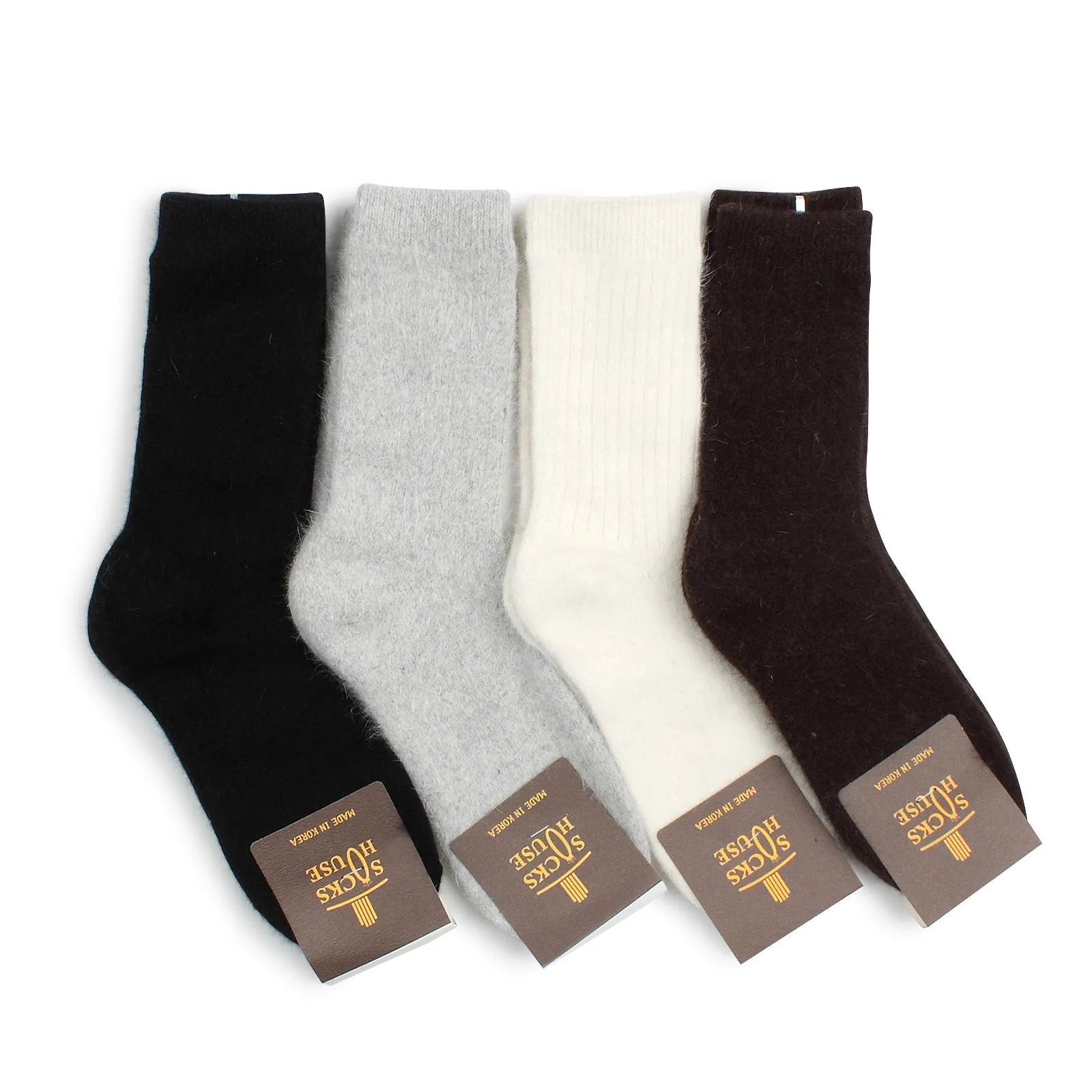 Soft Angora Crew Socks (4 pairs) TD14