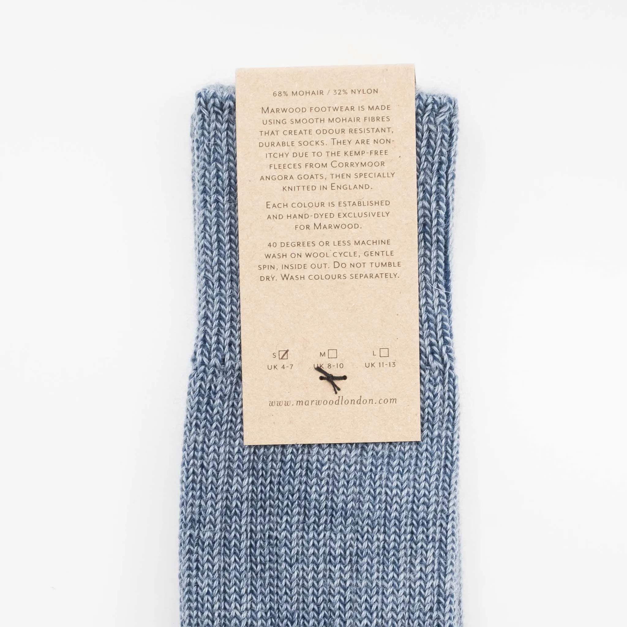 Soft Blue Heavy Knit Mohair Socks