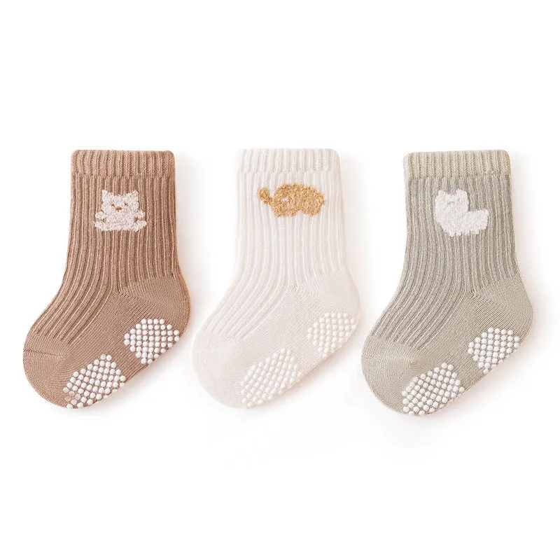 Soft Combed Cotton Anti-Slip Baby Socks