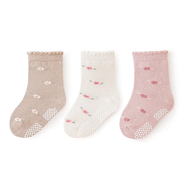 Soft Combed Cotton Anti-Slip Baby Socks