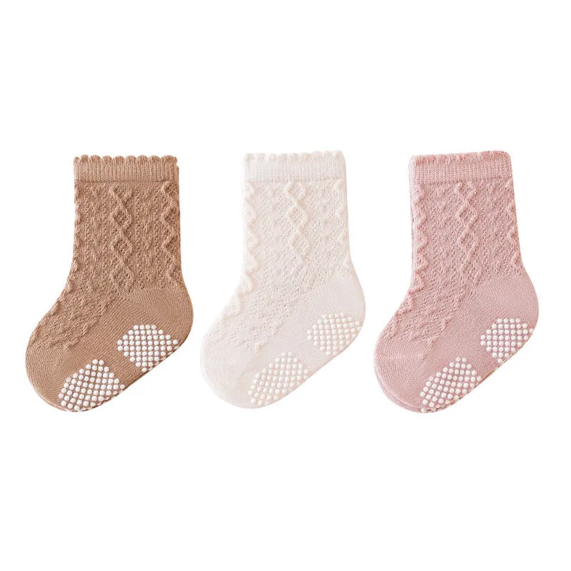 Soft Combed Cotton Anti-Slip Baby Socks