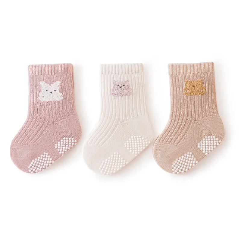 Soft Combed Cotton Anti-Slip Baby Socks