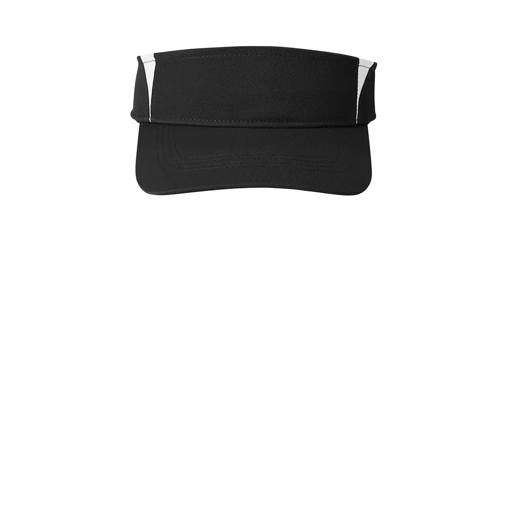 Sport-Tek® Dry Zone® Colorblock Visor - Black / White