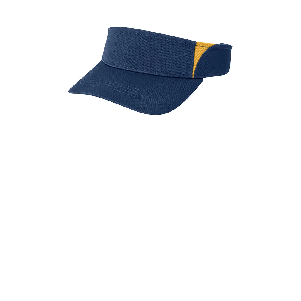 Sport-Tek® Dry Zone® Colorblock Visor - True Navy / Gold