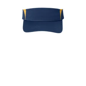 Sport-Tek® Dry Zone® Colorblock Visor - True Navy / Gold