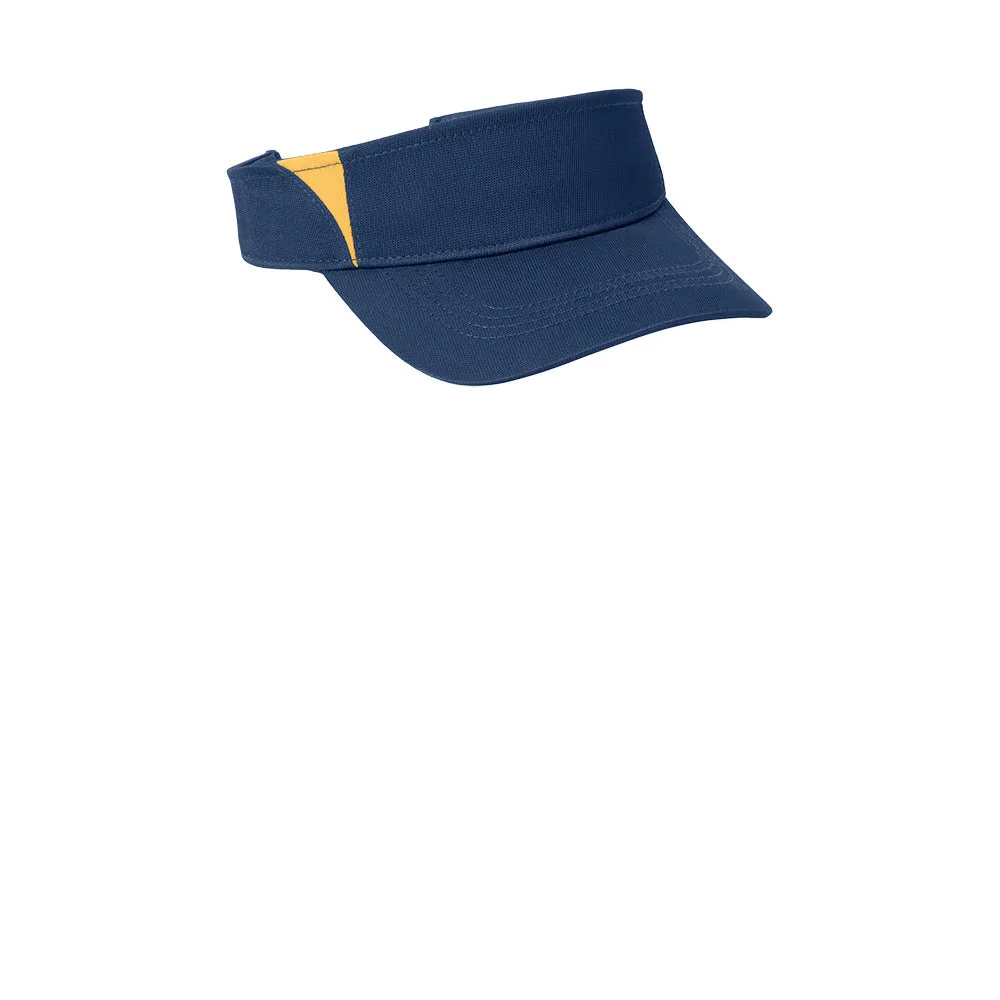 Sport-Tek® Dry Zone® Colorblock Visor - True Navy / Gold