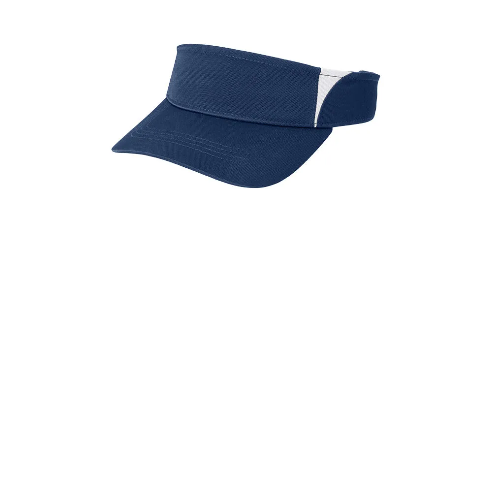 Sport-Tek® Dry Zone® Colorblock Visor - True Navy / White