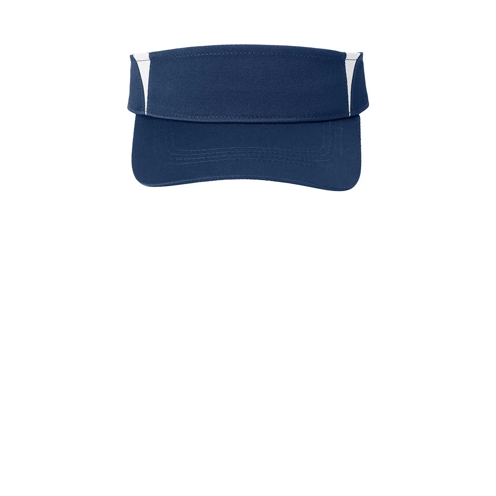 Sport-Tek® Dry Zone® Colorblock Visor - True Navy / White