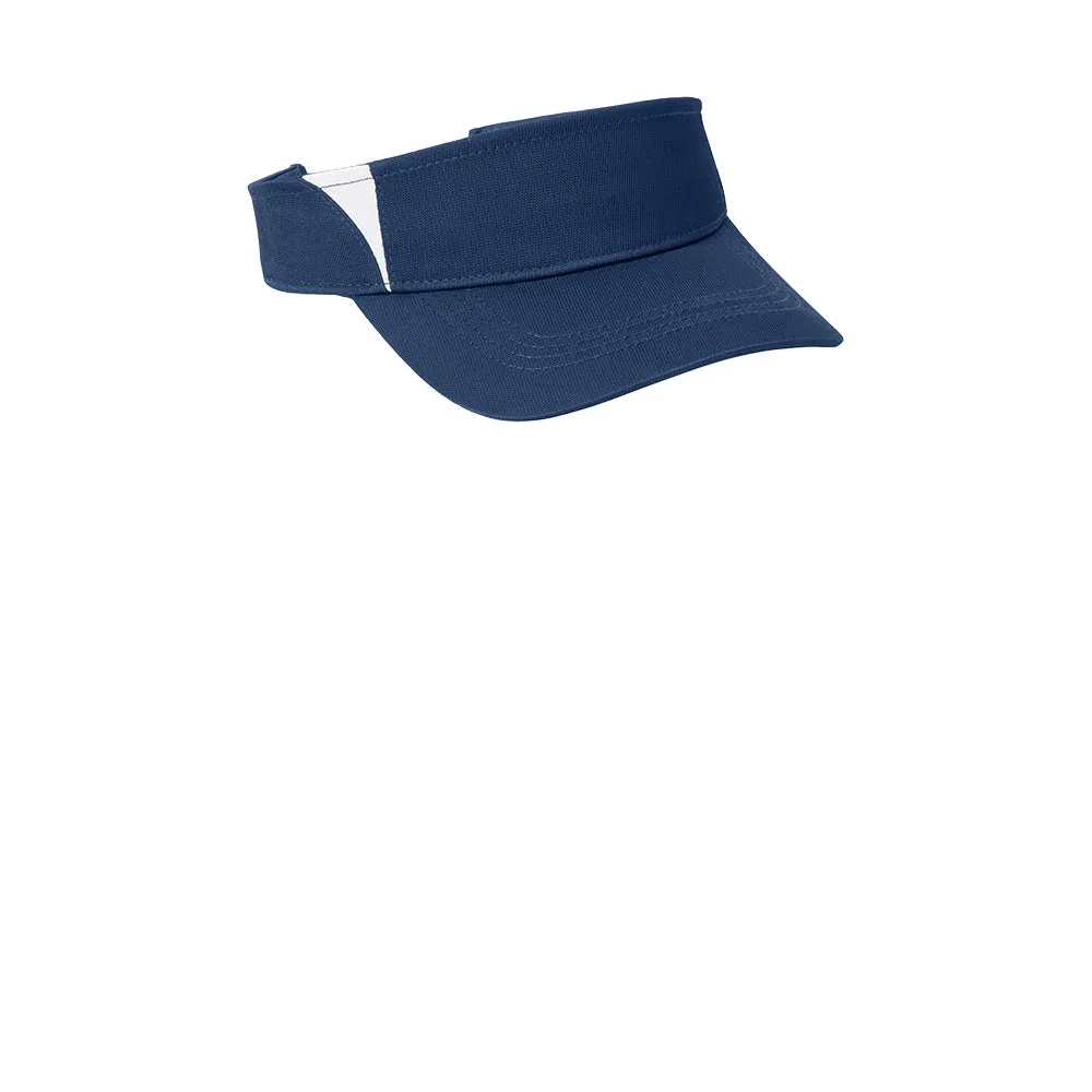 Sport-Tek® Dry Zone® Colorblock Visor - True Navy / White