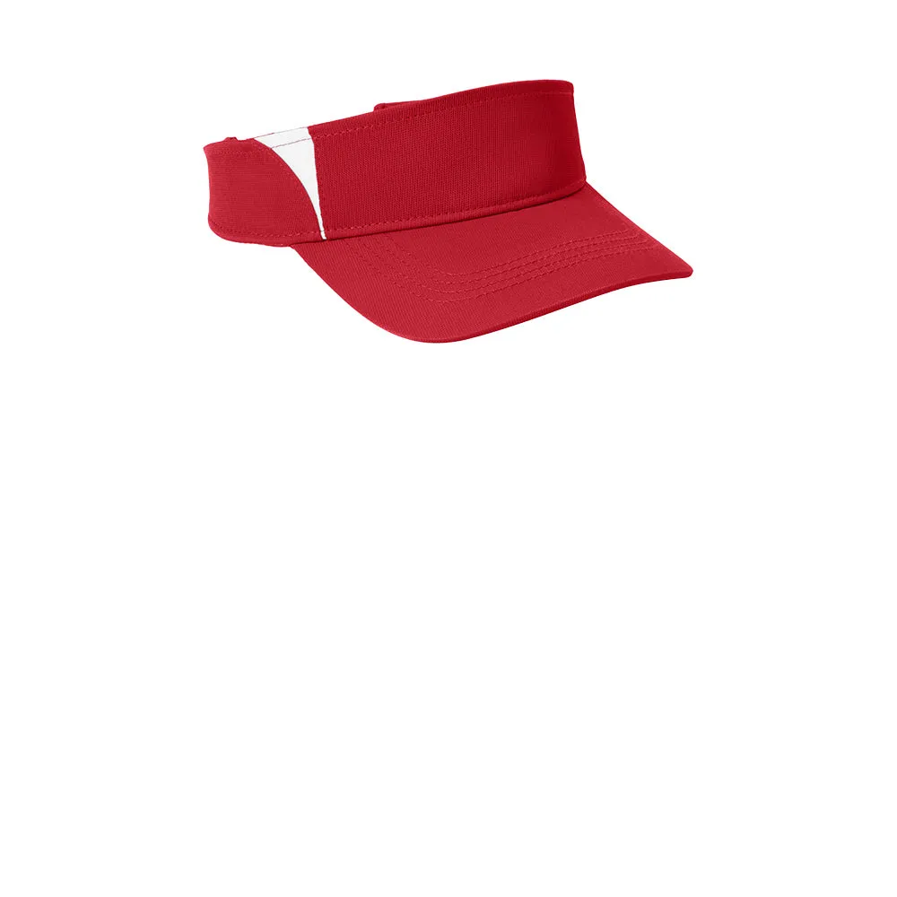 Sport-Tek® Dry Zone® Colorblock Visor - True Red / White