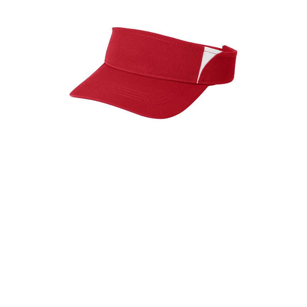 Sport-Tek® Dry Zone® Colorblock Visor - True Red / White