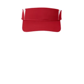 Sport-Tek® Dry Zone® Colorblock Visor - True Red / White