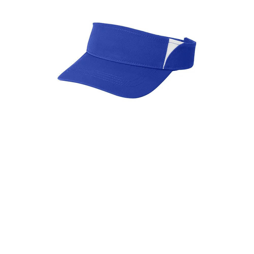 Sport-Tek® Dry Zone® Colorblock Visor - True Royal / White