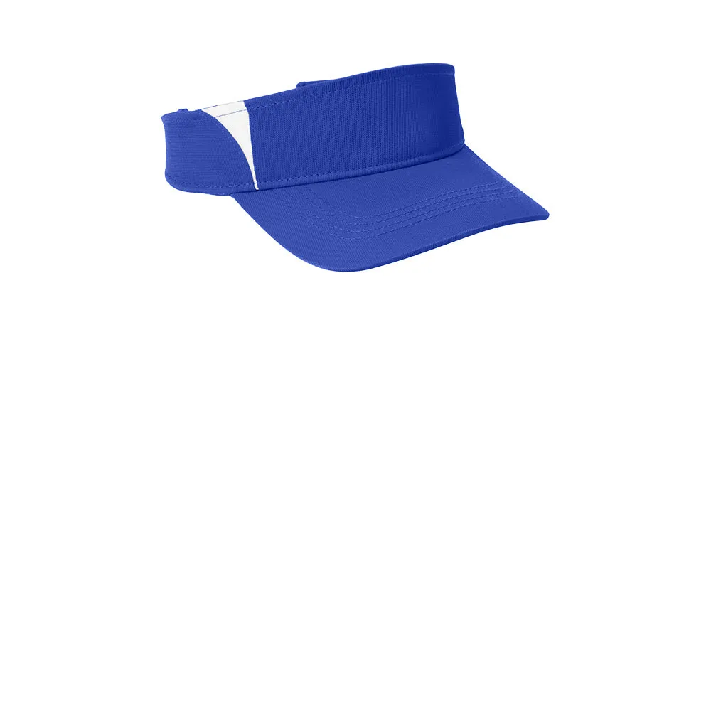 Sport-Tek® Dry Zone® Colorblock Visor - True Royal / White