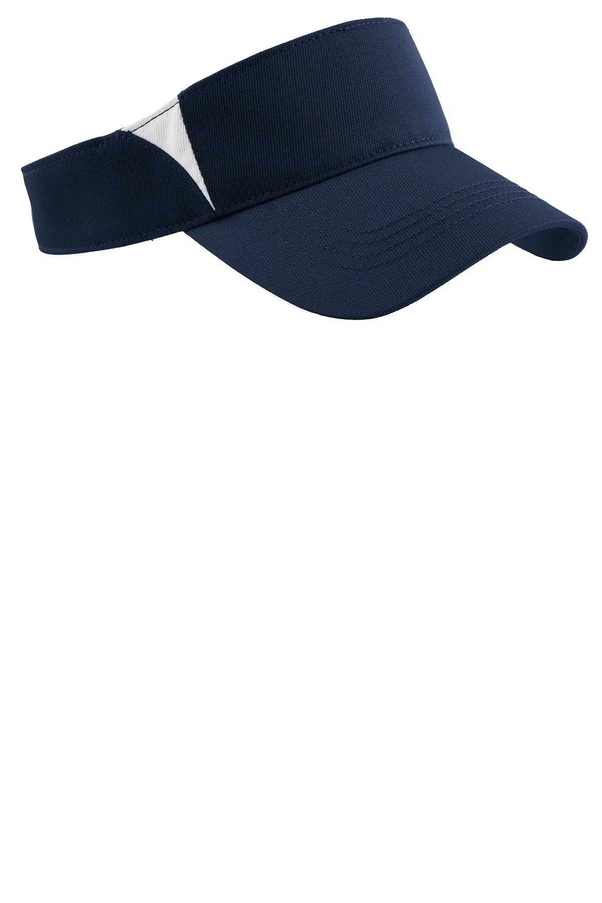 Sport-Tek Dry Zone Custom Colorblock Visors, True Navy/White