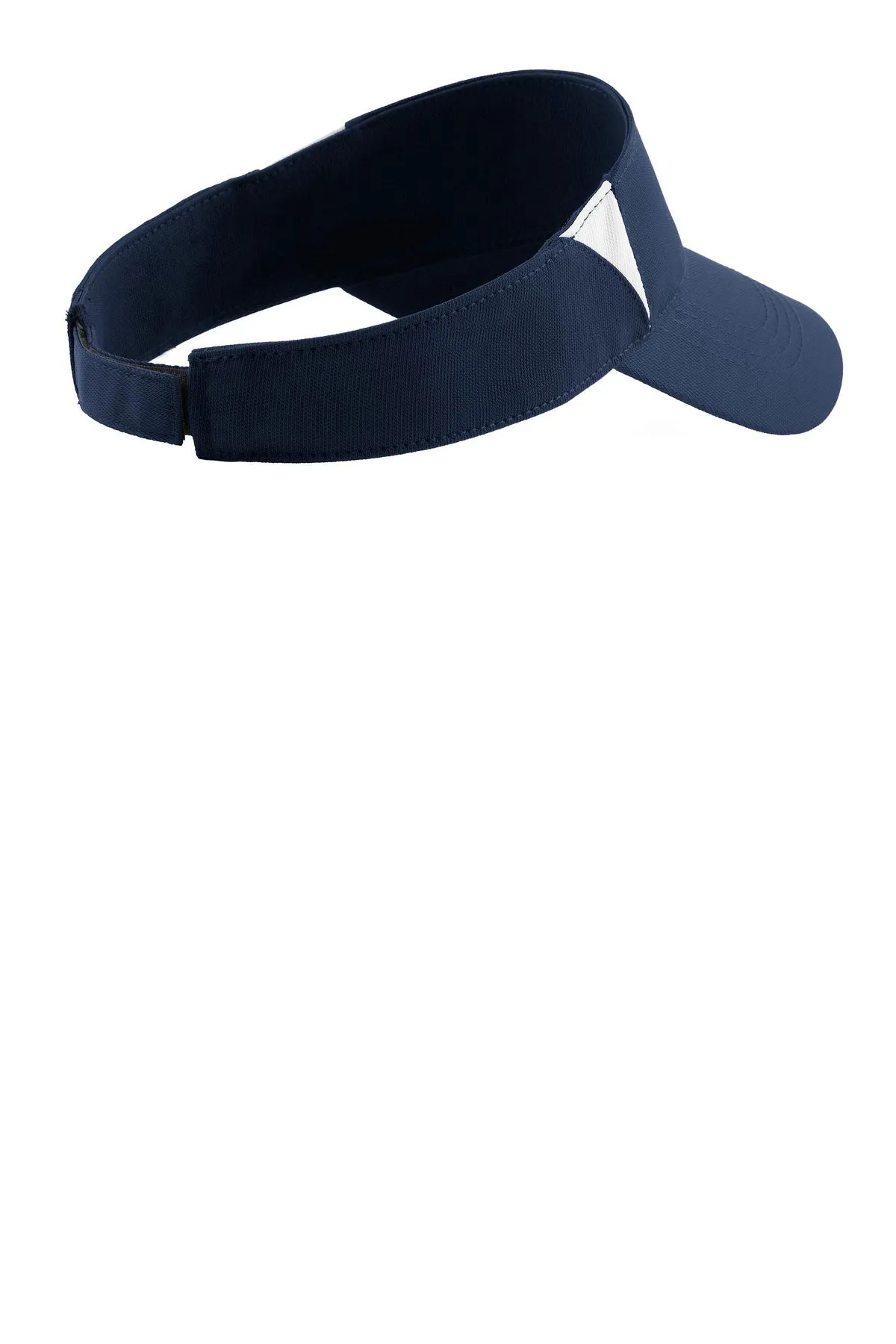 Sport-Tek Dry Zone Custom Colorblock Visors, True Navy/White