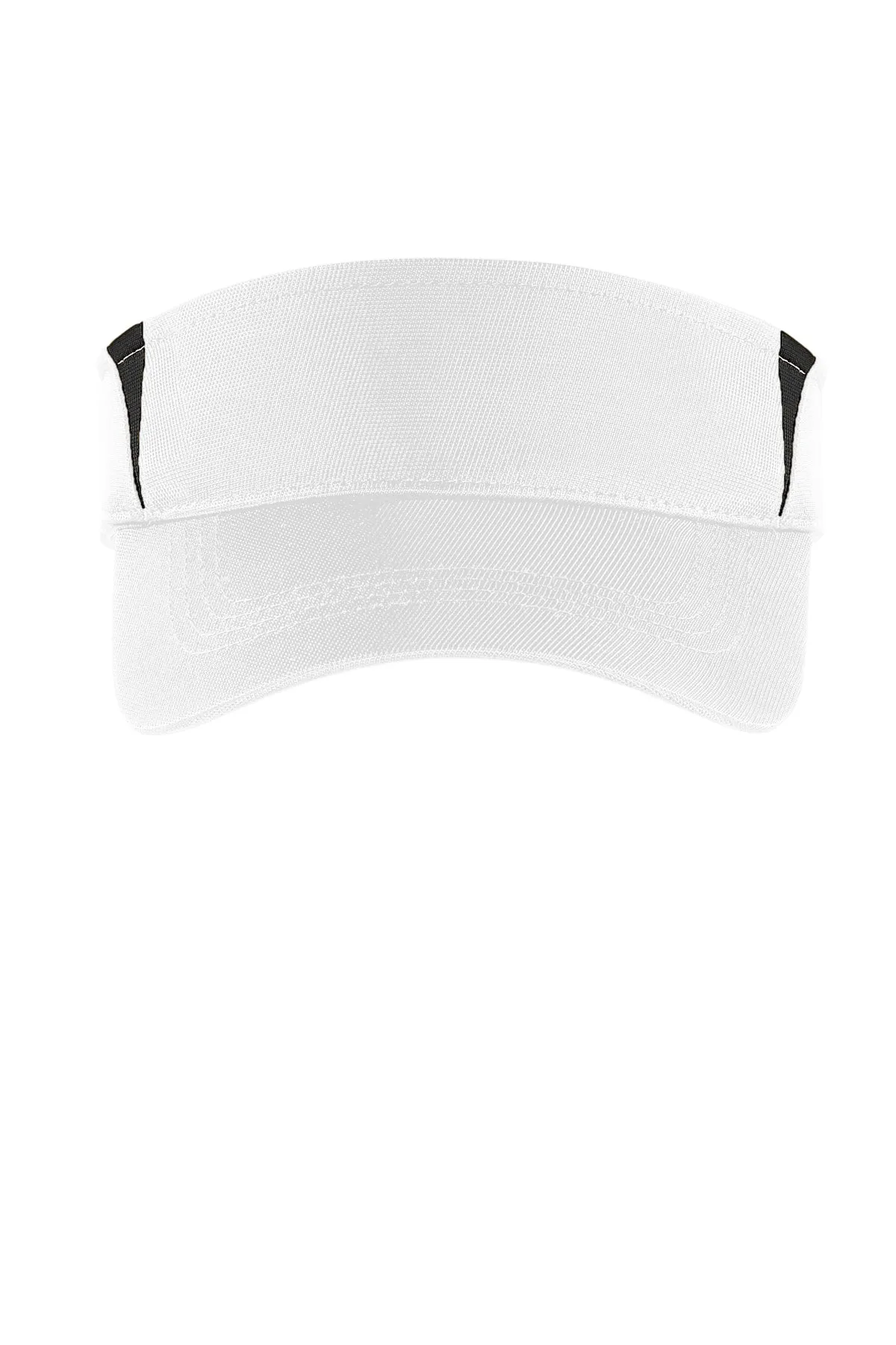 Sport-Tek Dry Zone Customized Colorblock Visors, White/Black