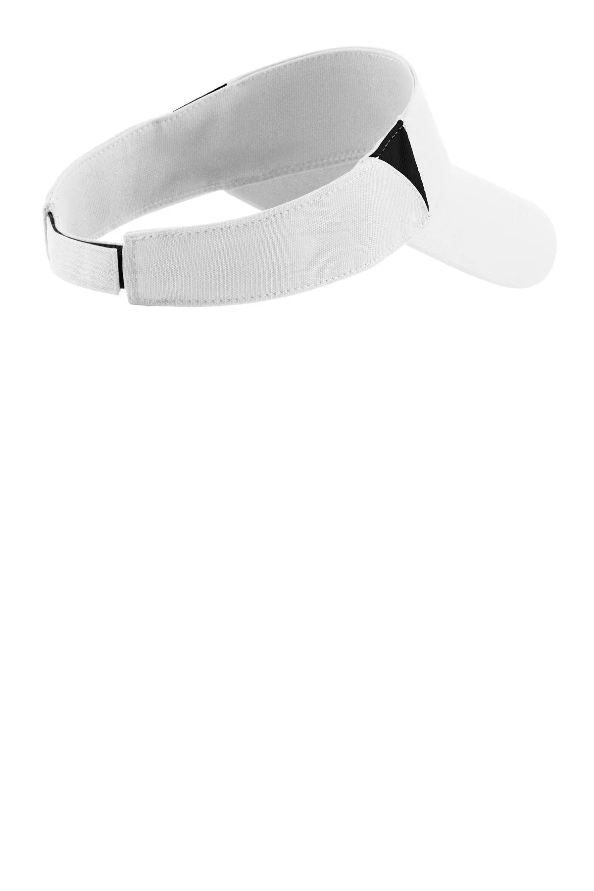 Sport-Tek Dry Zone Customized Colorblock Visors, White/Black