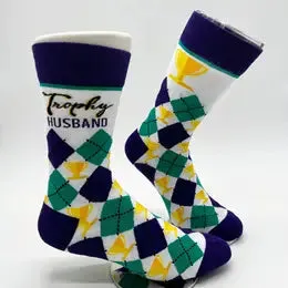 Trophy Husband Men's Novelty Crew Socks