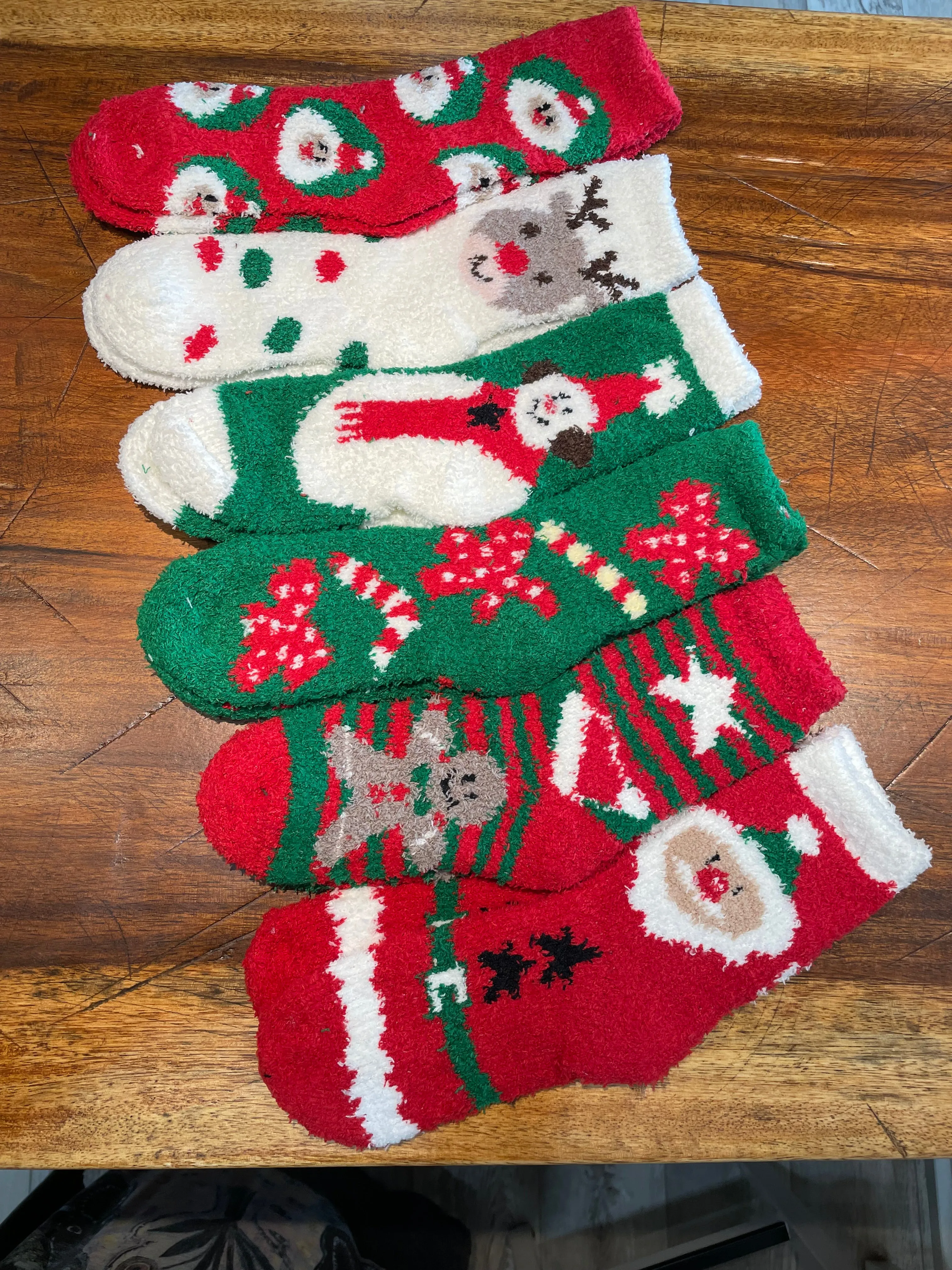 Ultra Soft Chenille Socks in Santa