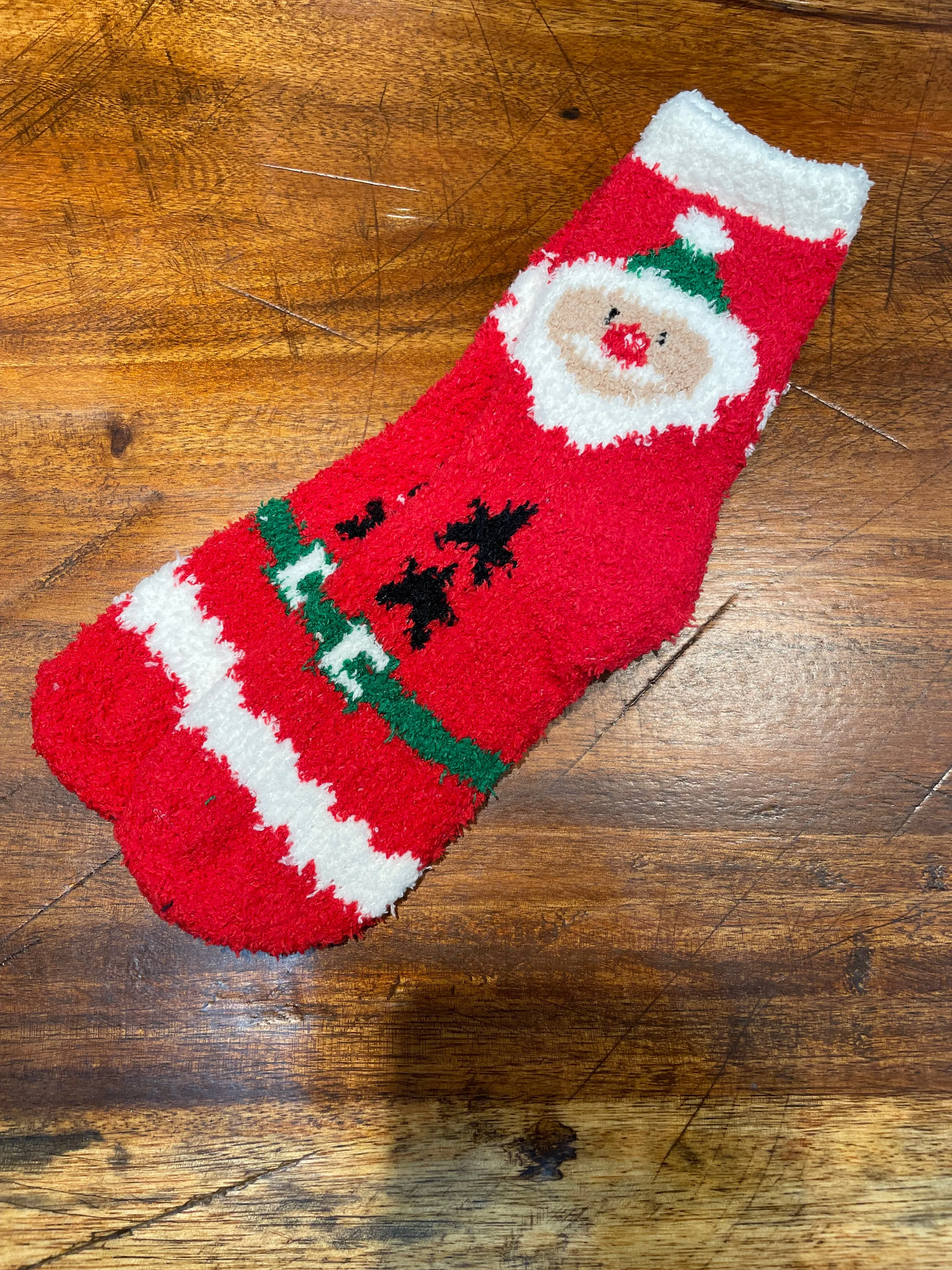 Ultra Soft Chenille Socks in Santa