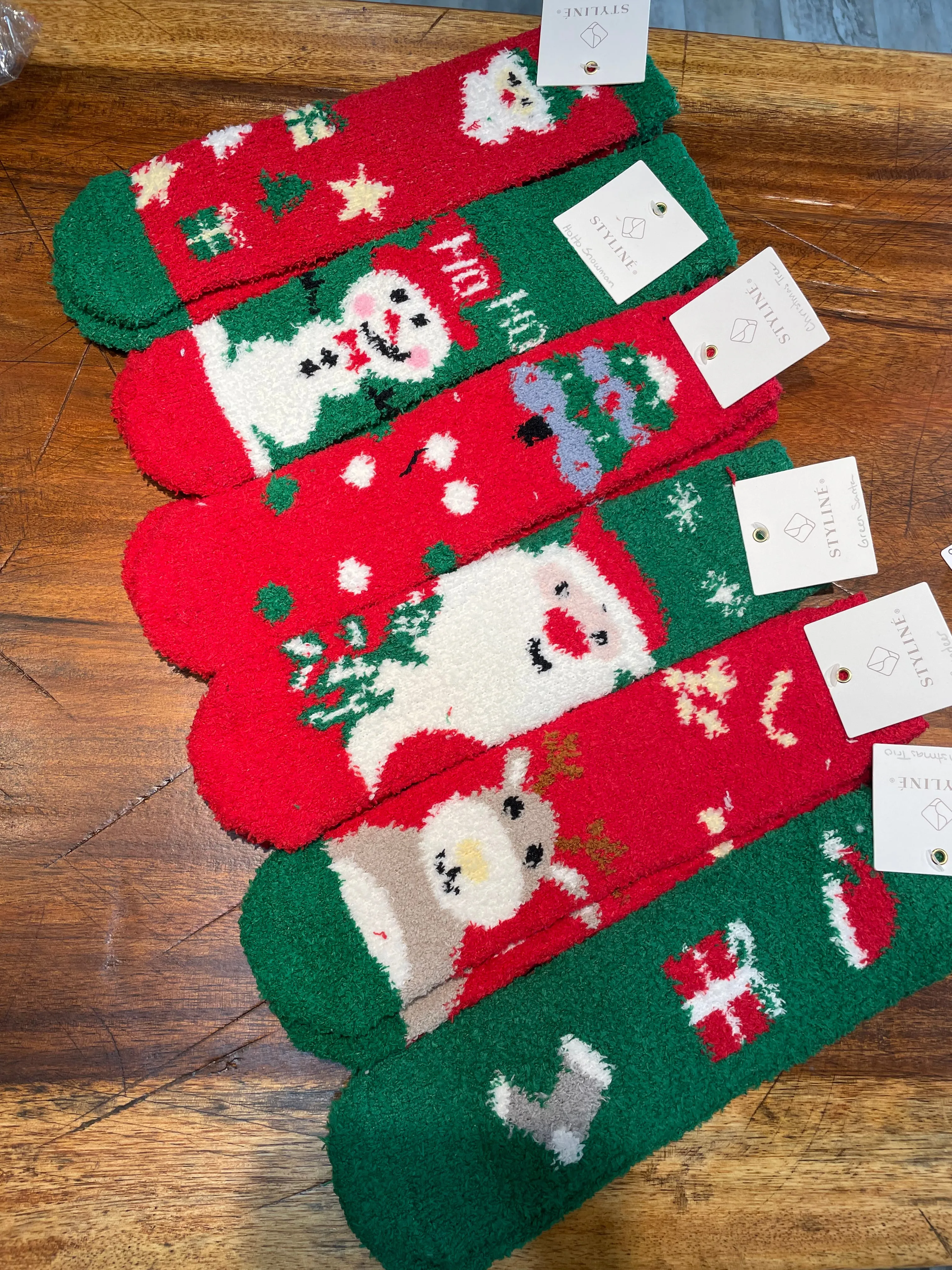 Ultra Soft Chenille Socks in Santa