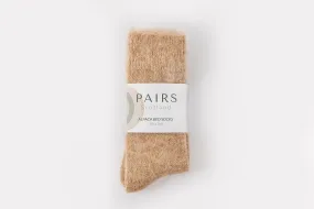 Ultra Soft Plain Fawn Alpaca Bed Socks