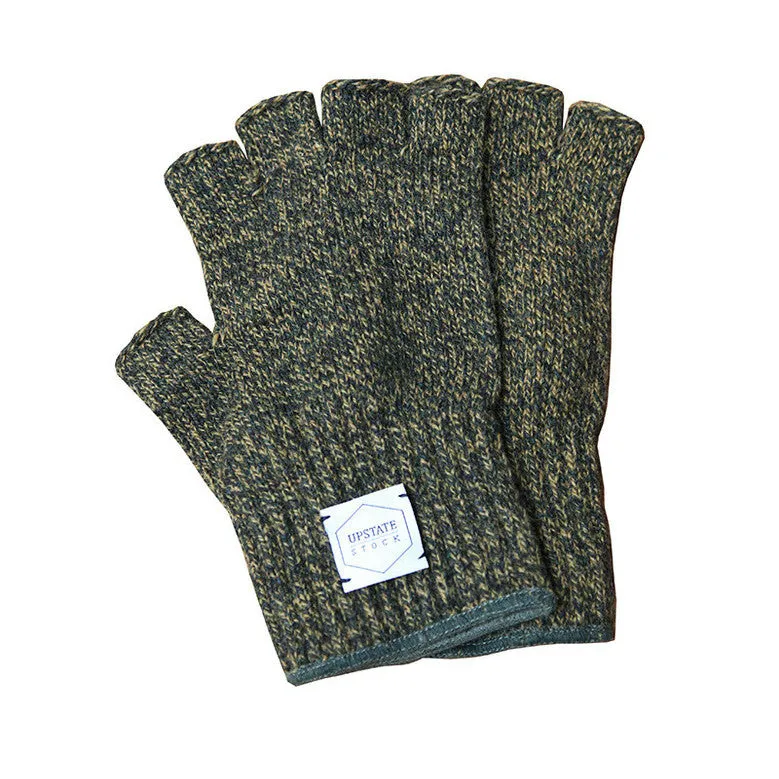 Upstate Stock Fingerless Ragg Wool Glove - Olive Melange