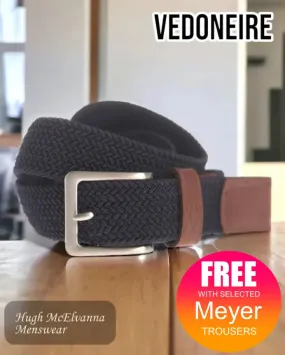 Vedoneire Solid Navy Stretch Belt